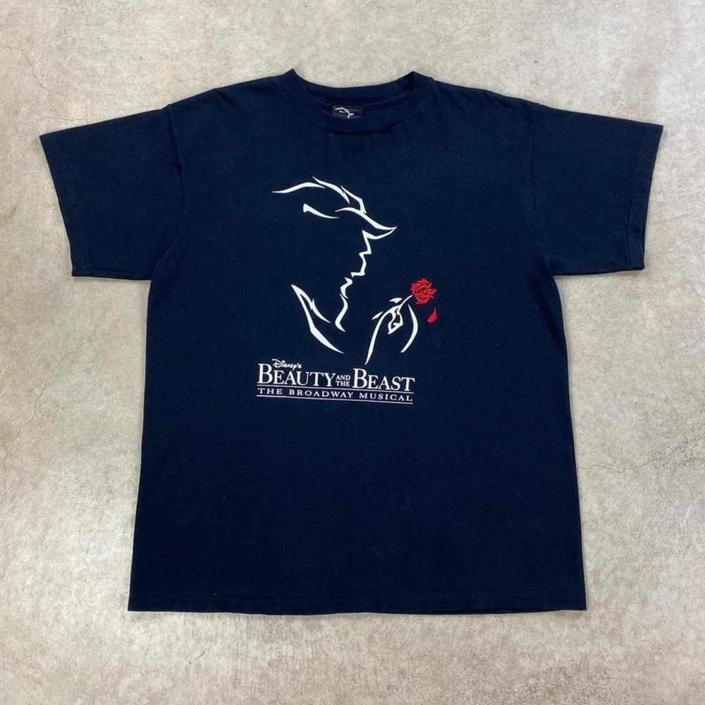 Vintage 90s Beauty And The Beast Shirt Size Large Black Broadway Musical Tour